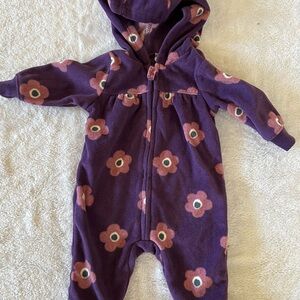 Purple Floral Newborn Onesie
